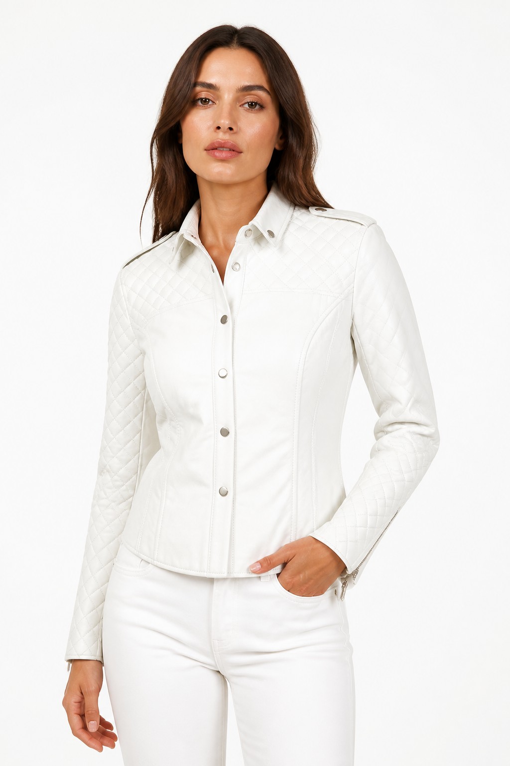 Biker Quilted Leather Shirts 02