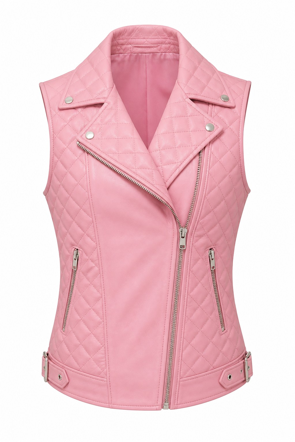 Biker Quilted Leather Vests 02