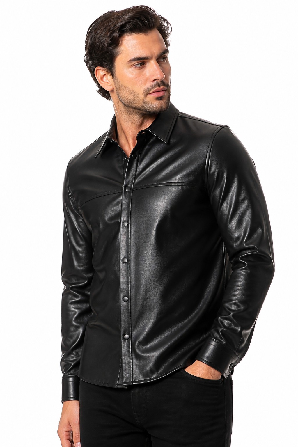 Fashion Leather Shirts 01