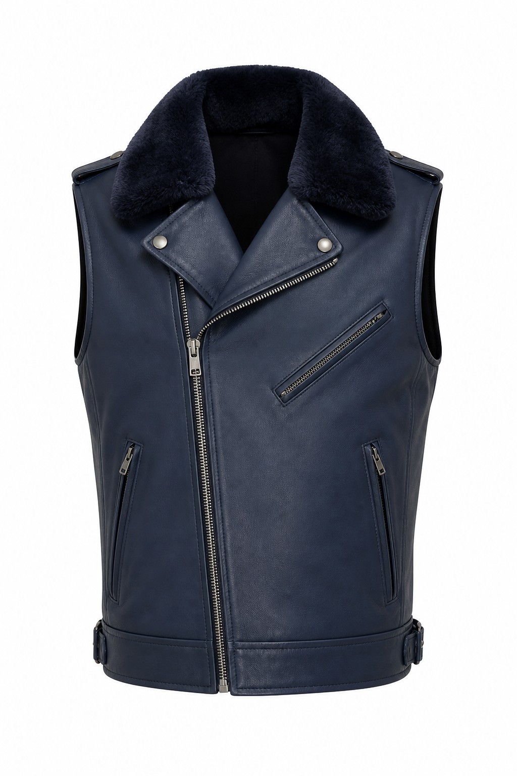 Fur Lined Leather Vests 03