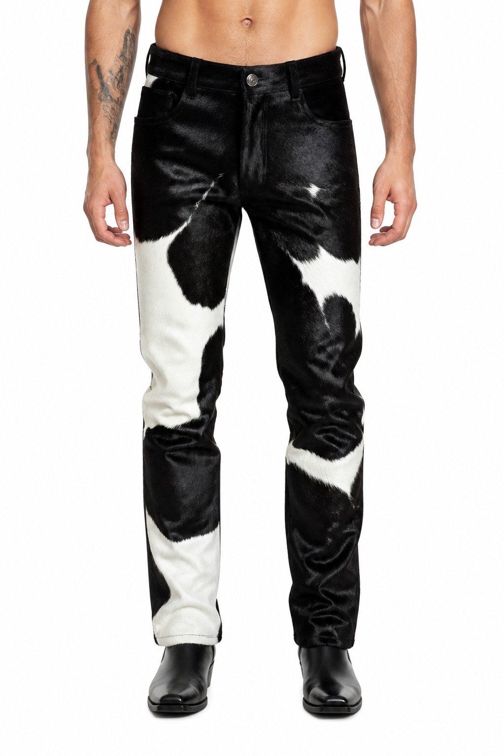Hair on Hide Leather Pants 01