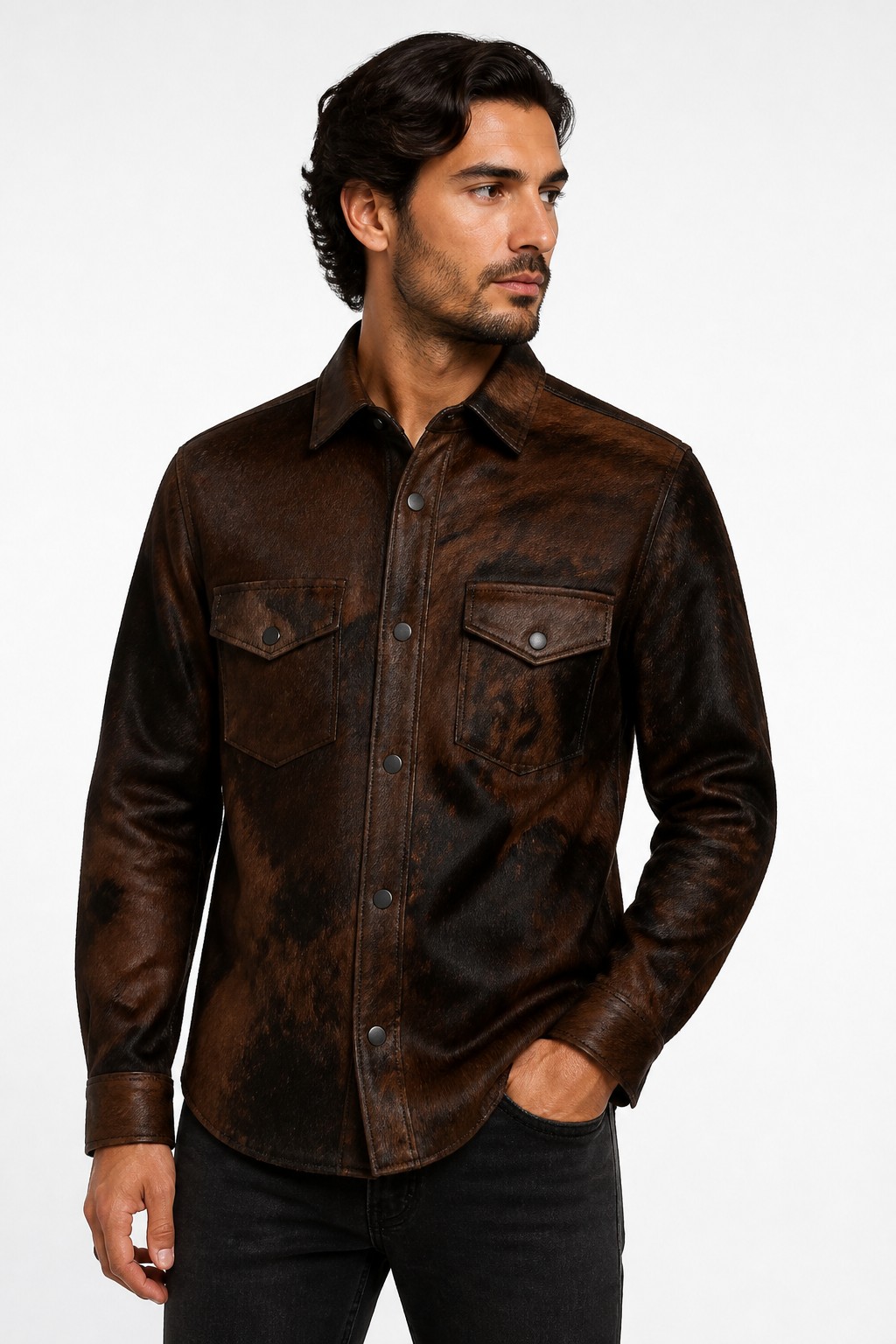 Hair on Hide Leather Shirts 03
