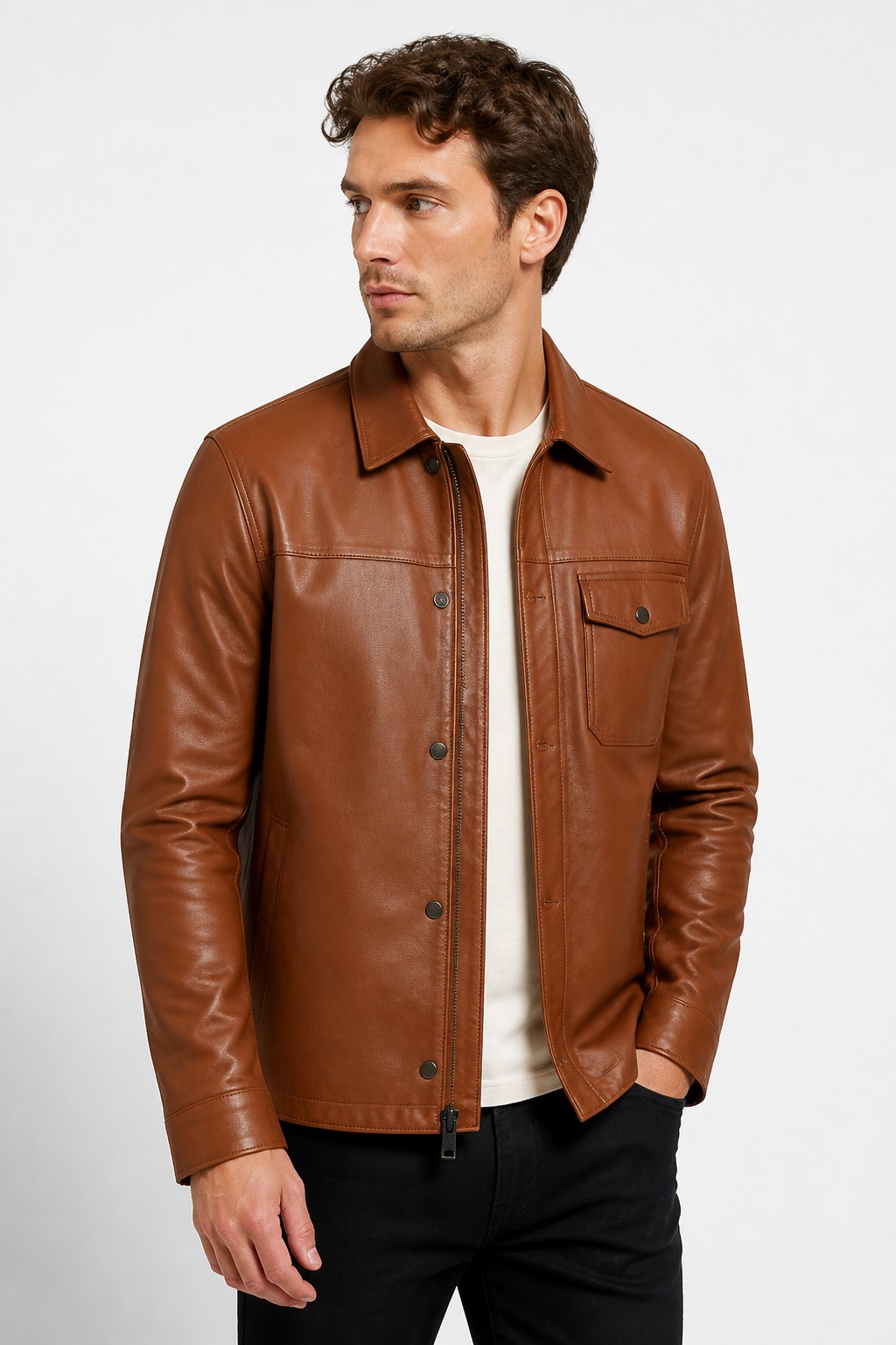 Shirt Style Leather Jackets 07