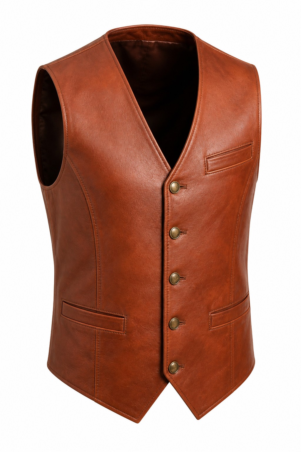 Shirt Style Leather Vests 03