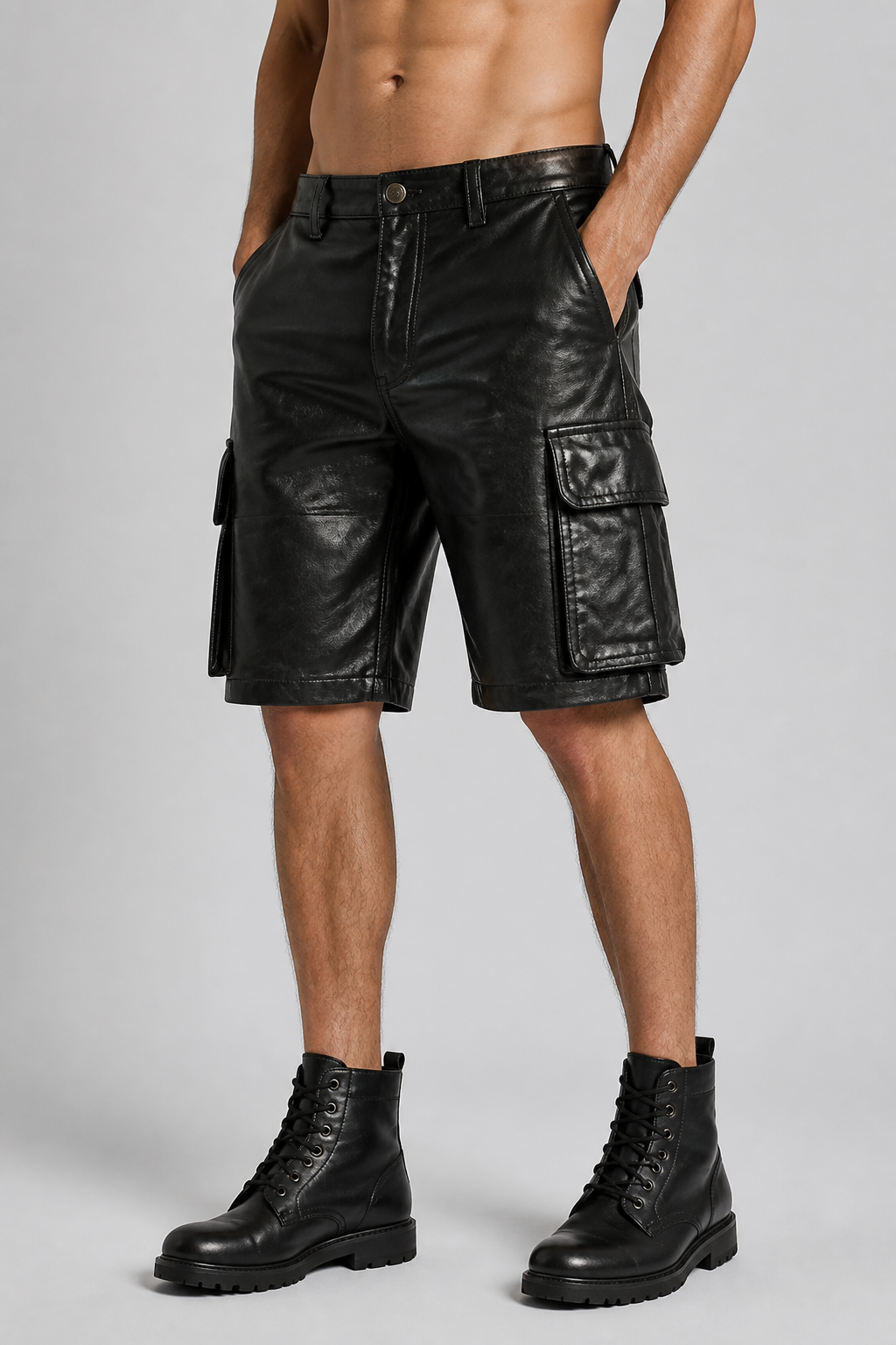 Vintage Classic Leather Shorts 02