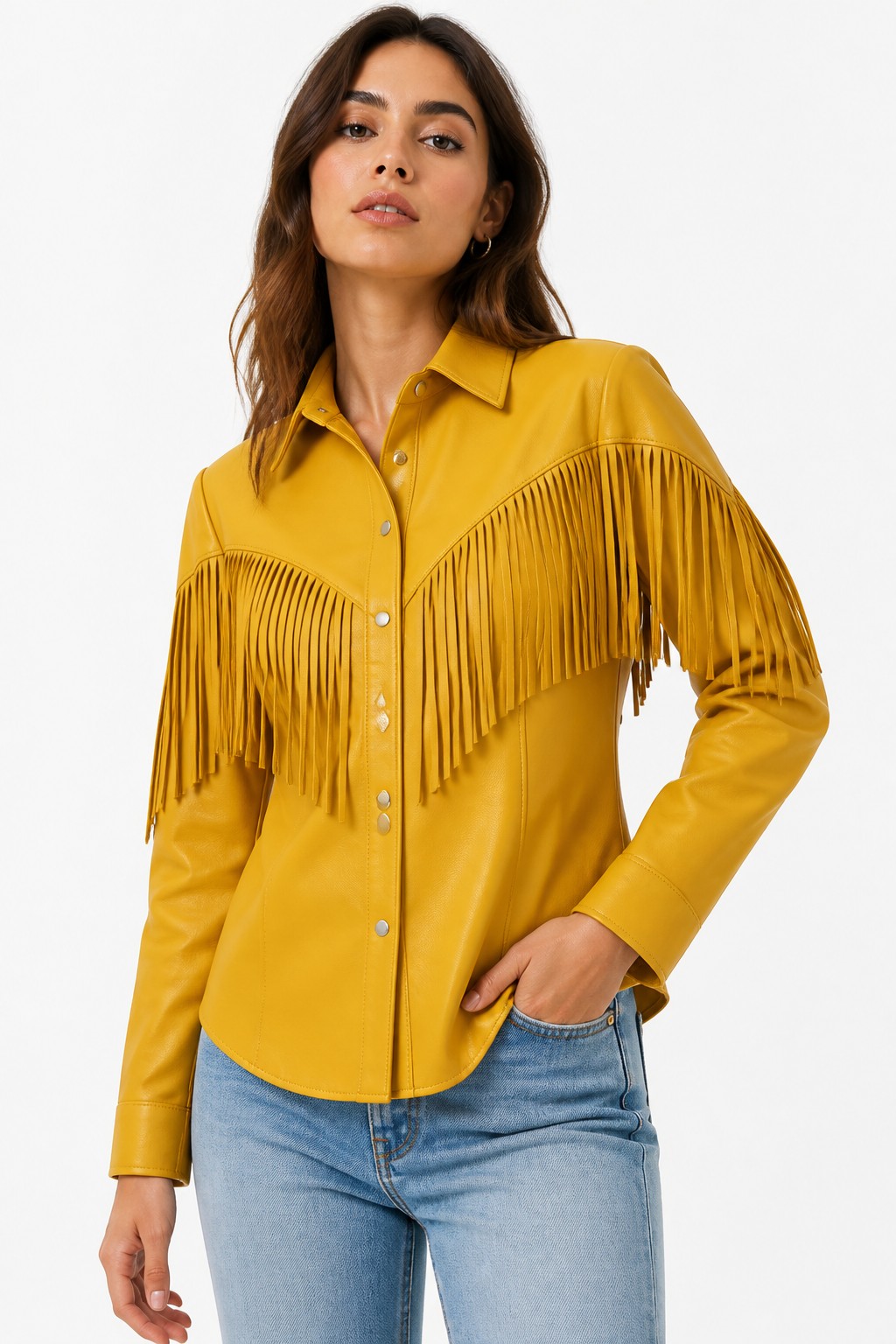 Western Fringe Leather Shirts 02