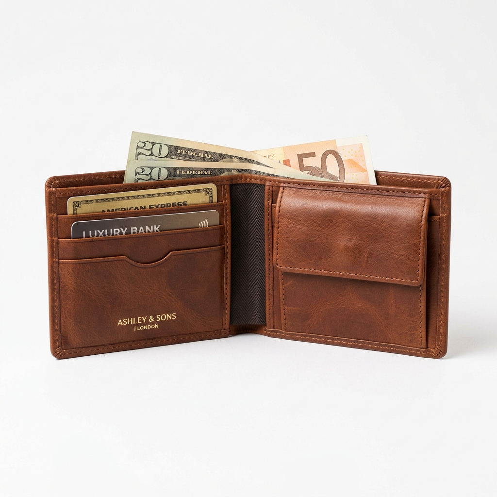 Men's Bifold Wallet (Cognac)